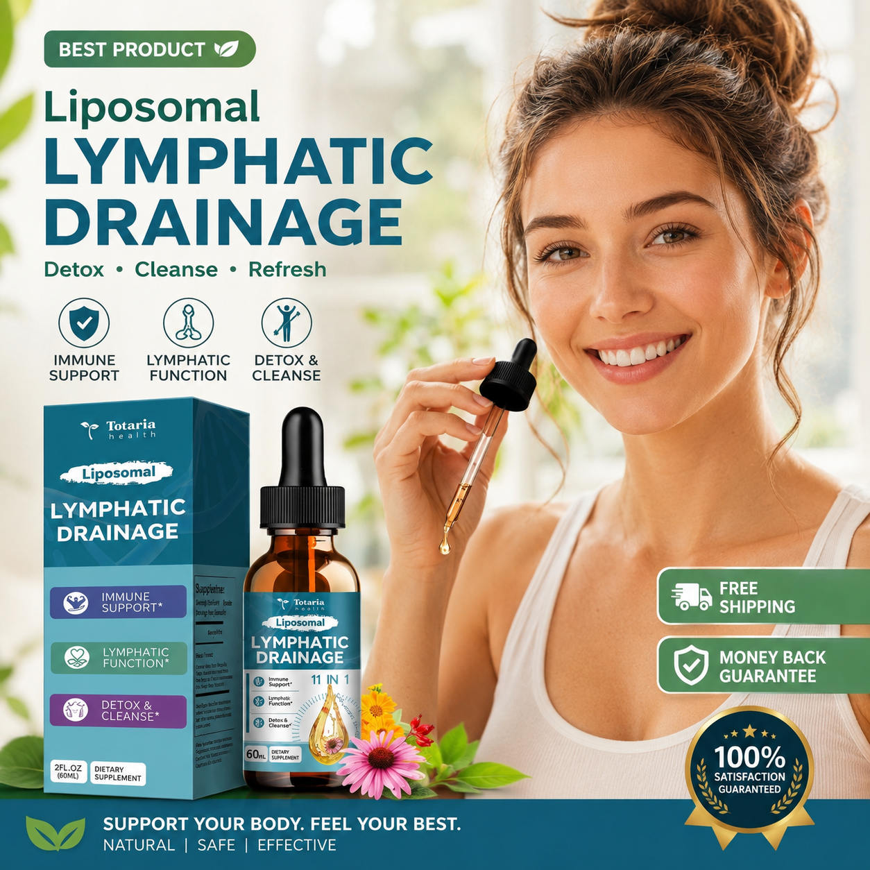 Totaria Liposomal Lymphatic Drops 11-in-1 60ml bottle