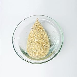 Natural Loofah Dish Sponge Pack 3 Vegetable Scrubber for Kitchen -100% Biodegradable Compostable Dishwashing Scouring Pad Zero Waste Plastic Free Eco Friendly Sustainable