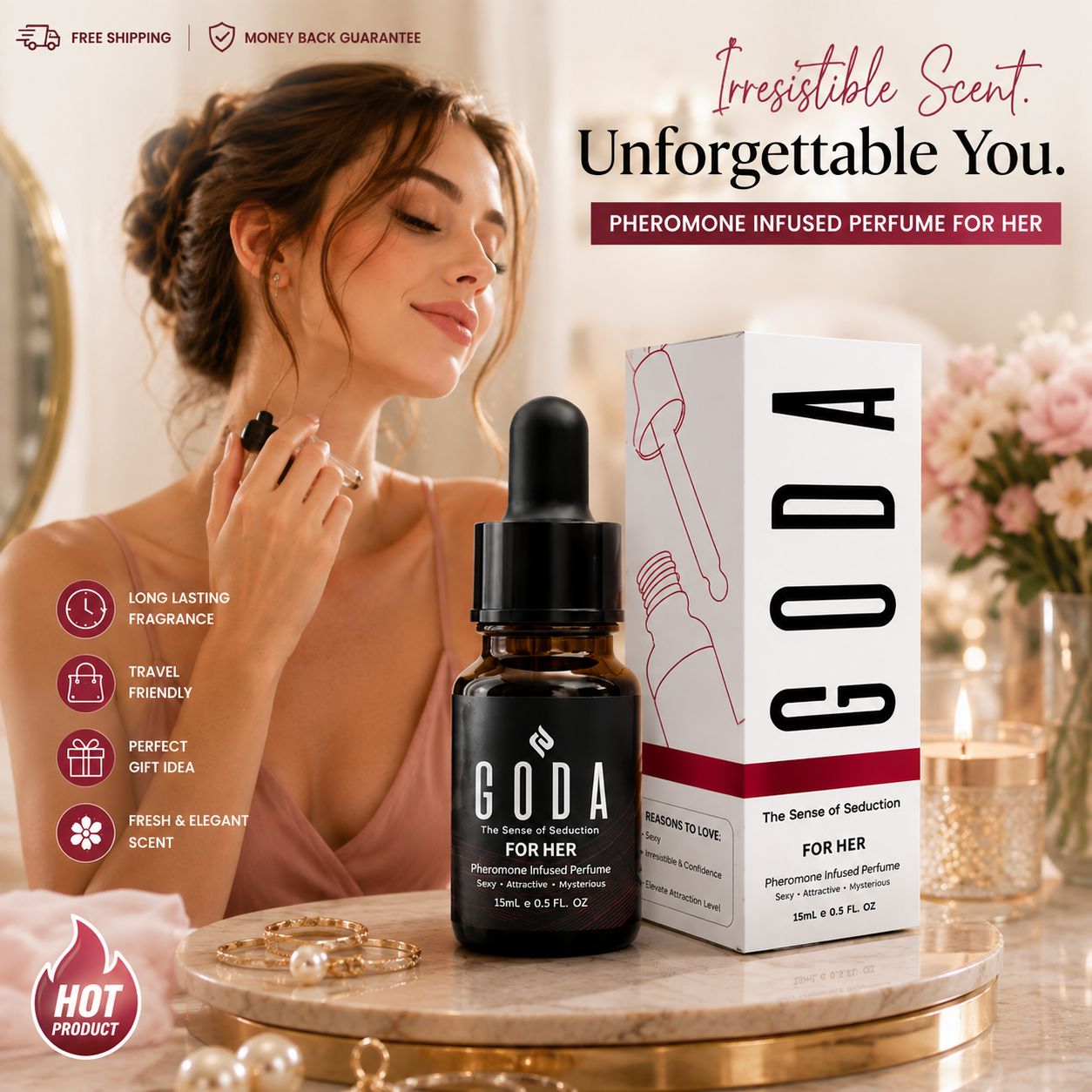 GODA For Her Pheromone Perfume for Women – Long-Lasting Feminine Fragrance 15ml