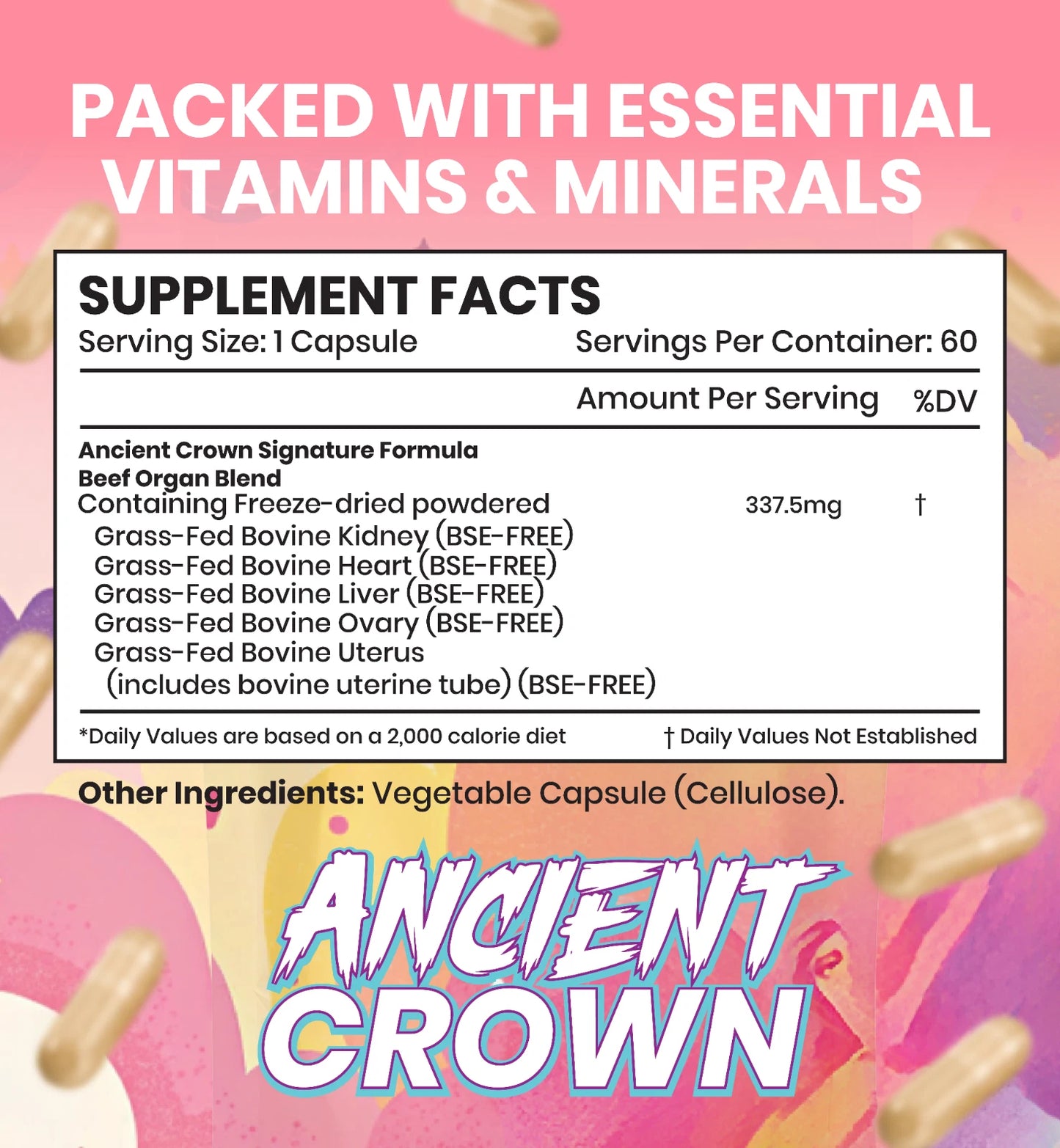 Ancient Crown Beef Organ Supplement for Women 60 capsule