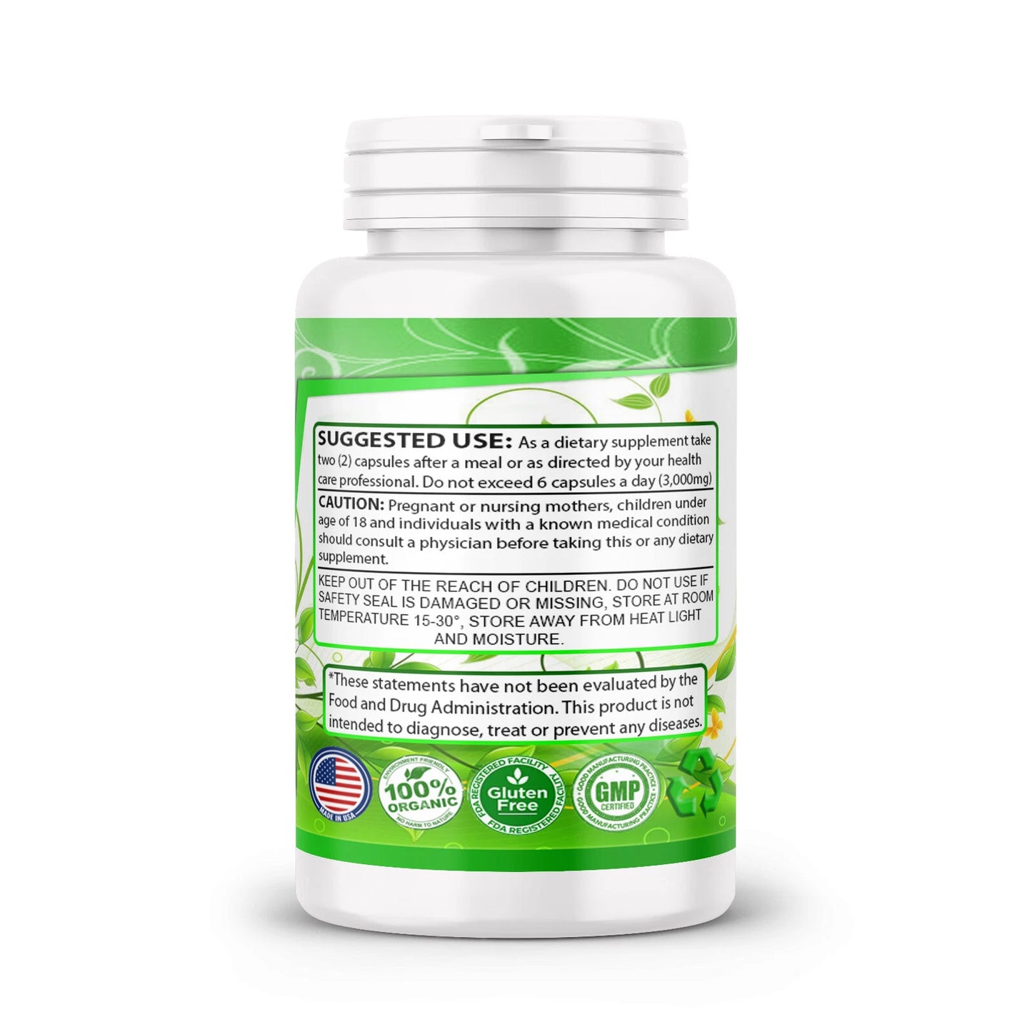 Moringa Oleifera Organic Leaf Extract 10,000mg Serving 100% Pure Capsules 60 CT