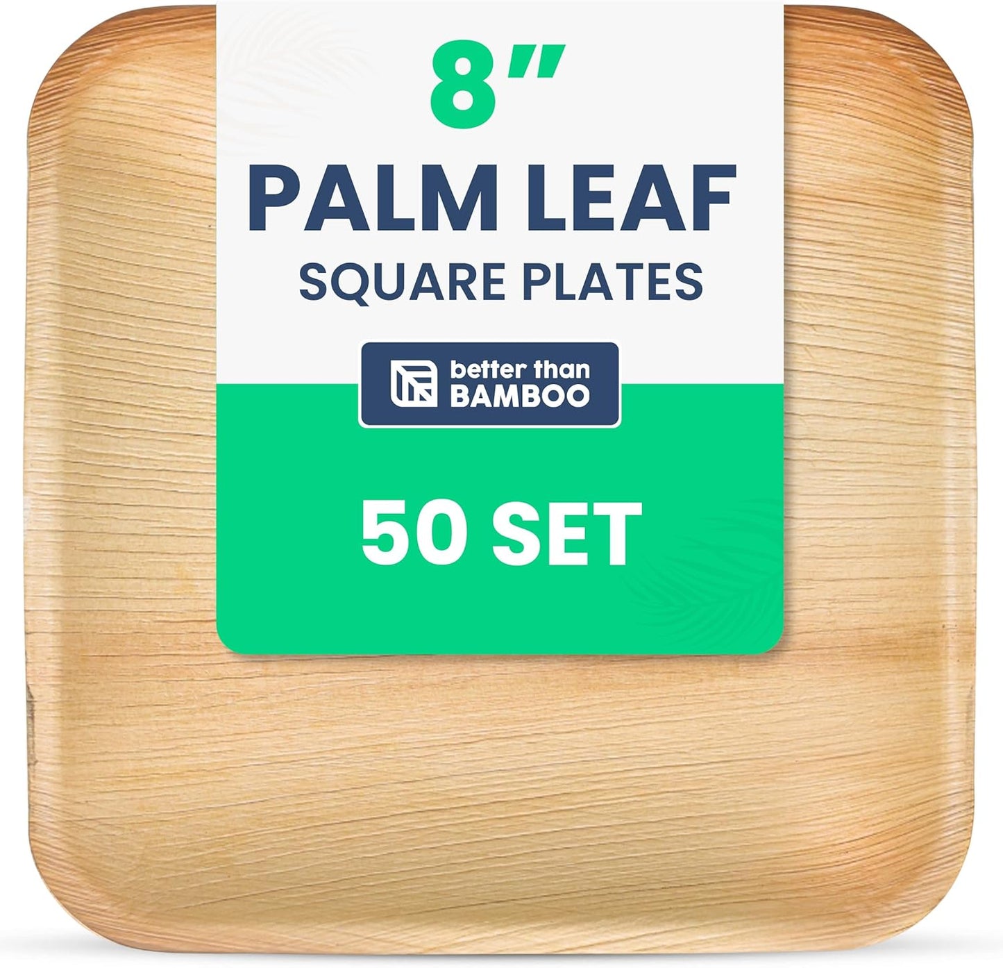 40 Disposable Plates (10 Inch) + 80 FREE Compostable Cutlery (40 Forks, 40 Knives) | Heavy Duty Party Plates | Biodegradable, Eco-Friendly, Alternative to Bamboo, Wood, Paper, Plastic