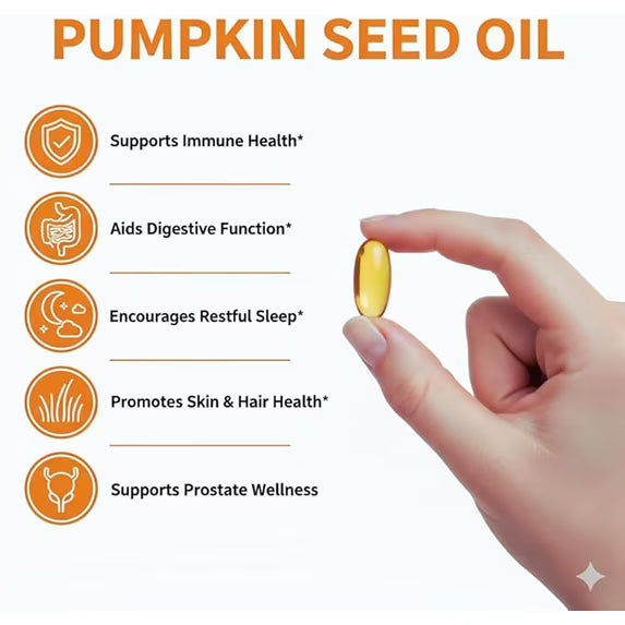 Pumpkin Seed Oil with Saw Palmetto – 3000mg per Serving, 300 Softgels