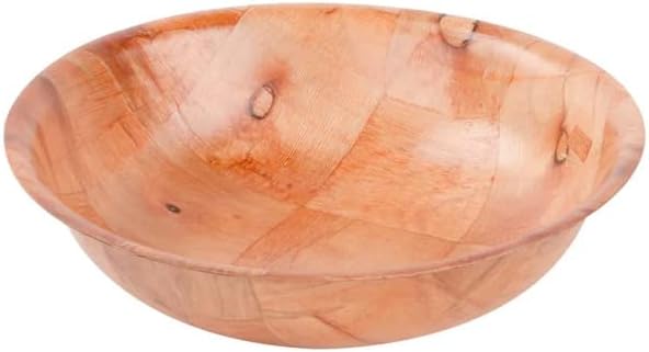 4 Pcs Woven Wooden Salad Bowl Set - 8 Inch Salad Bowls for Lunch Snacks Fruit Soup Serving Bowls Set of 4
