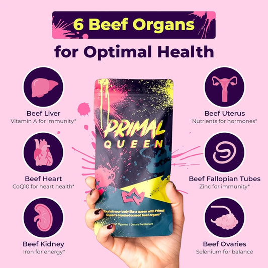 Beef Organ Dietary Supplement for Women, 60 Capsules