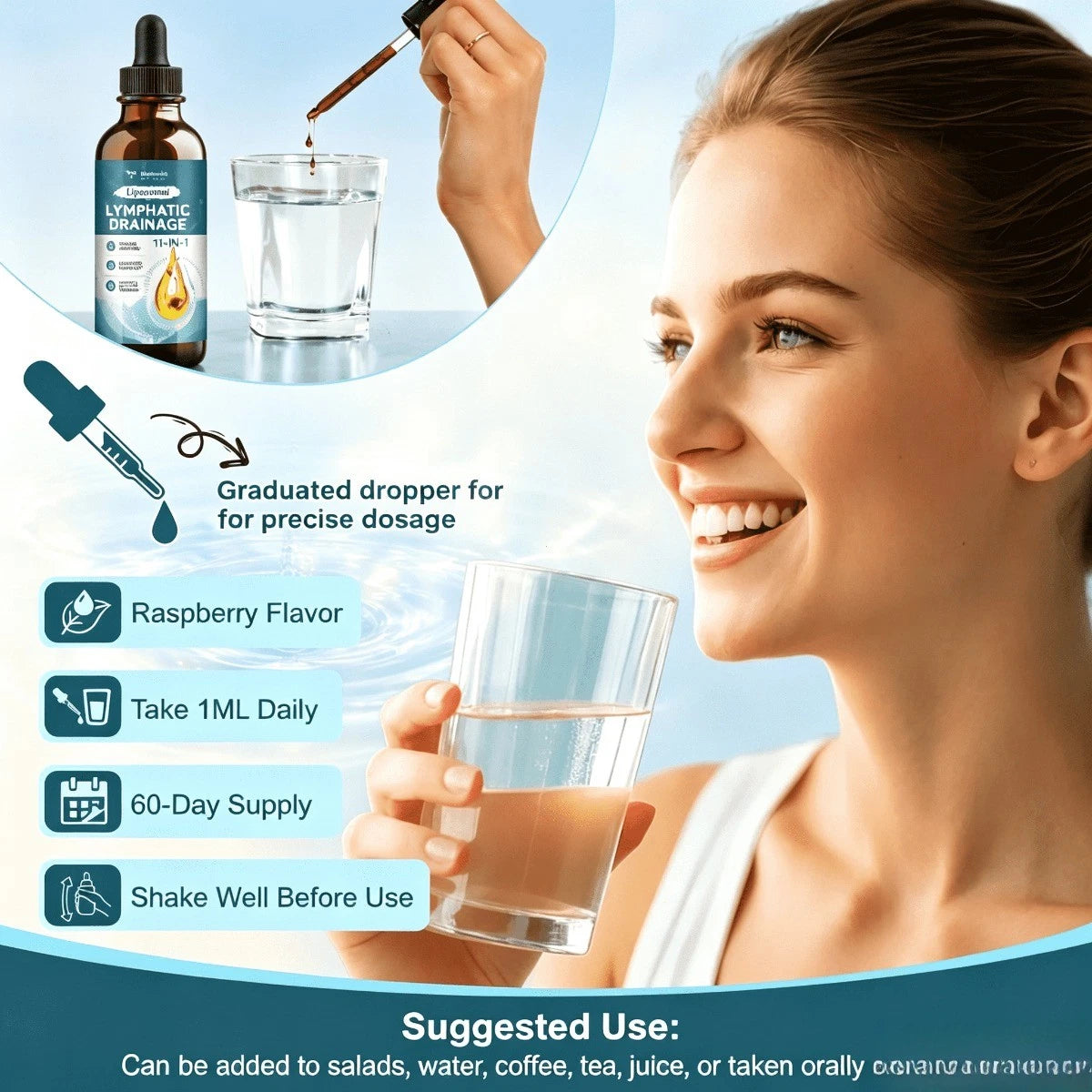 11-in-1 Totaria liposomal wellness drops raspberry flavor