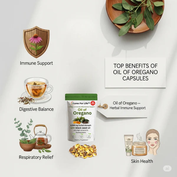 Oil of Oregano with Black Seed Oil, 165mg Carvacrol – 300 Softgels