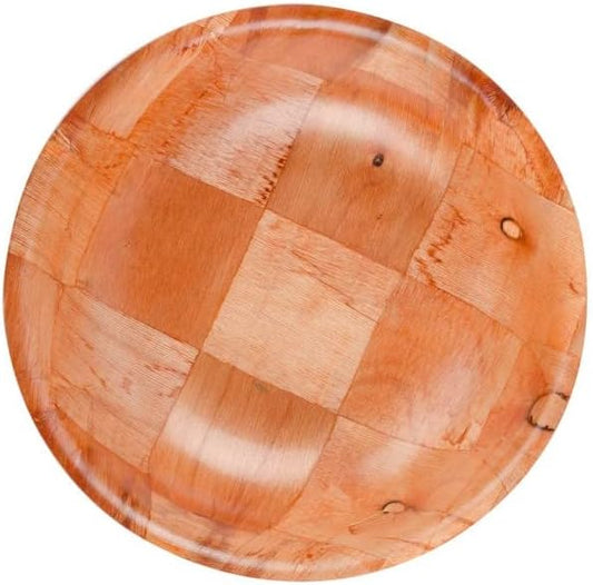 4 Pcs Woven Wooden Salad Bowl Set - 8 Inch Salad Bowls for Lunch Snacks Fruit Soup Serving Bowls Set of 4