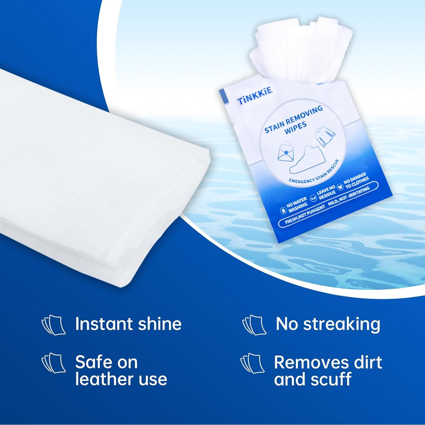 26-Pack Travel-Sized Stain Remover Wipes for Clothing Instant Stain Removal Wet Wipes for Outdoor Use