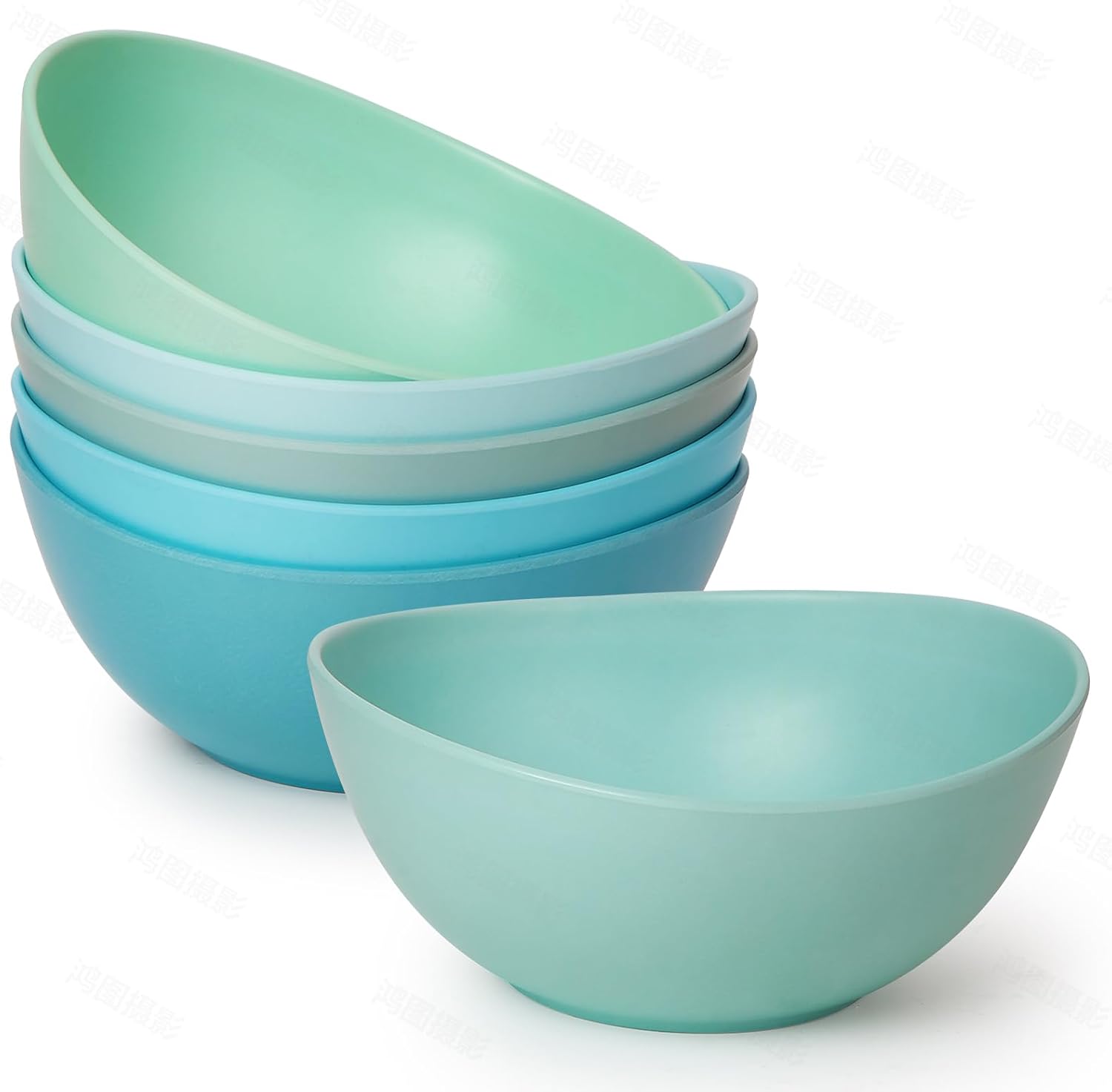6.2'' Bamboo Fiber Cereal Bows Set of 6, Soup Bowls 24 Oz for Serving Salad, Snack, Side Dishes, Modern Oval Lightweight Bowls for Breakfast, Lunch and Dinner, Dishwasher and Freezer Safe(Matte White)
