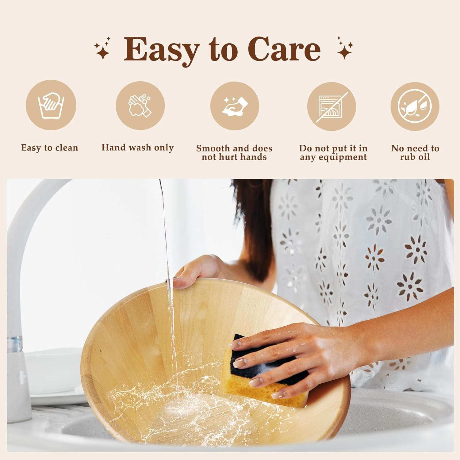 Large Wooden Salad Bowl - 11.5"X 5.2", Wooden Fruit Bowl for Kitchen Counter, Wood Salad Bowl or Serving Bowl for Salad & Fruits