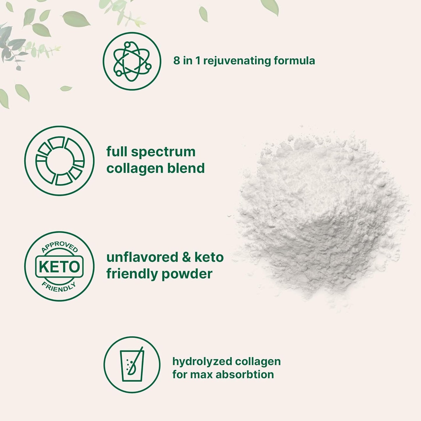 Multi Collagen Protein Powder, 2lbs – Hydrolyzed Collagen Peptides | Type I,II,III,V,X with Biotin 10000mcg, Hyaluronic Acid, Vitamin C – Unflavored – Keto & Paleo Friendly, Easy Dissolve, Non-GMO