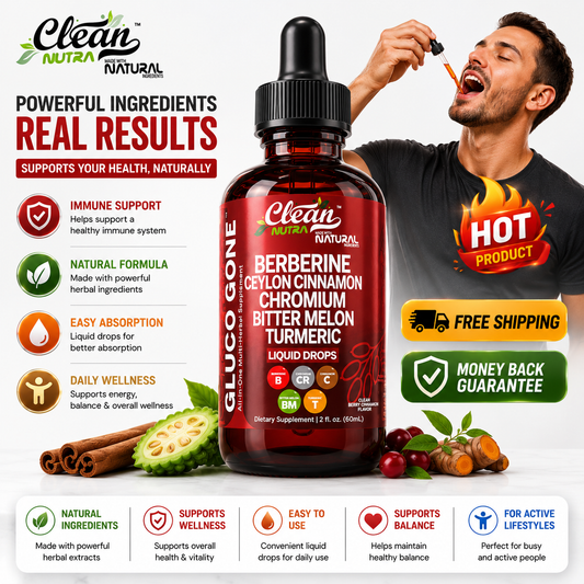 Clean Nutra Berberine and Ceylon Cinnamon Liquid Drops for metabolism support
