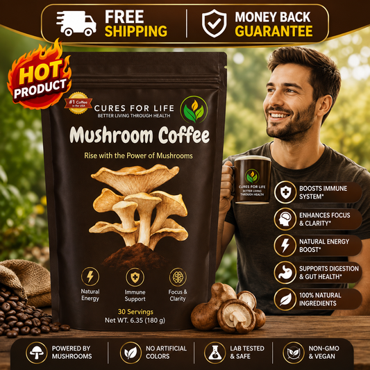 Cures For Life Mushroom Coffee with Cordyceps Reishi and Lion’s Mane Arabica blend
