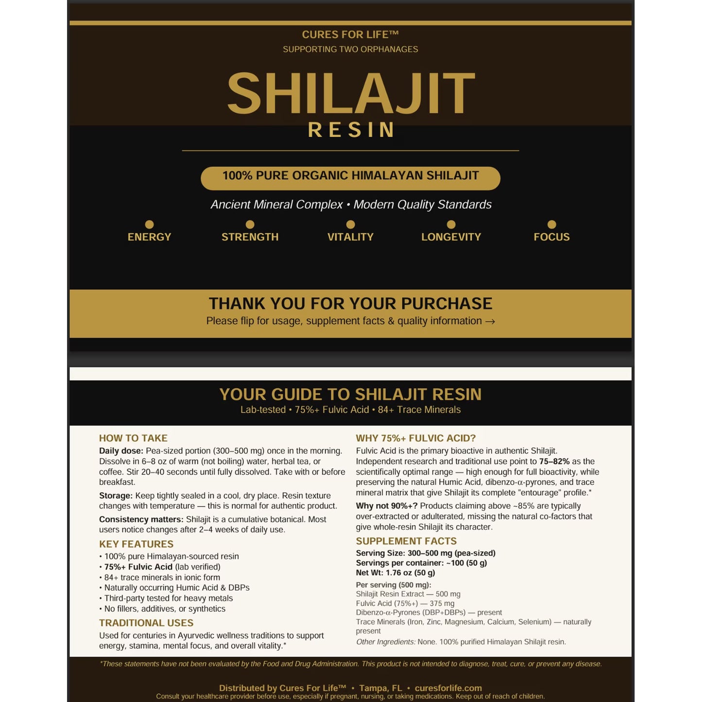 Pure Himalayan Shilajit Resin 1.76 oz – High Potency 75% Fulvic Acid, Natural Energy, Stamina & Focus Support