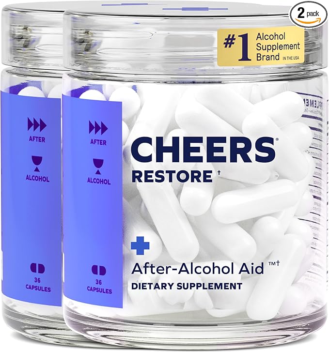 Cheers Restore–DHM & L-Cysteine for After-Drinking Support,Liver Health, (36 Count)