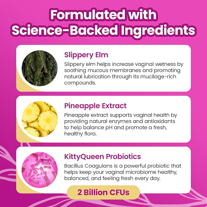 Feminine Probiotic Moisture Gummies for Women by Kitty Queen