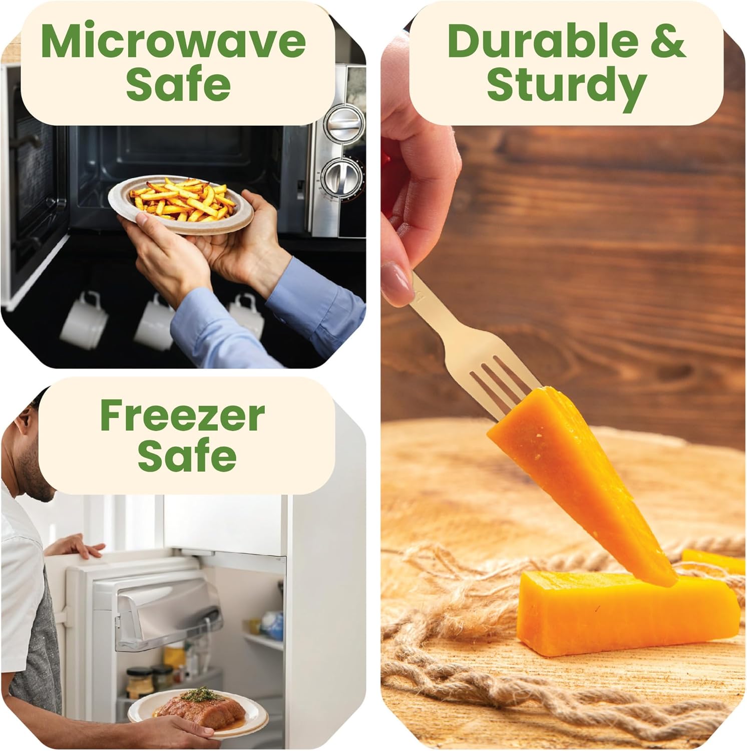 250 Piece Biodegradable Paper Plates Set – Sturdy Compostable Dinnerware with 7” & 9” Plates, Forks, Knives & Spoons – Eco-Friendly Disposable Party Supplies