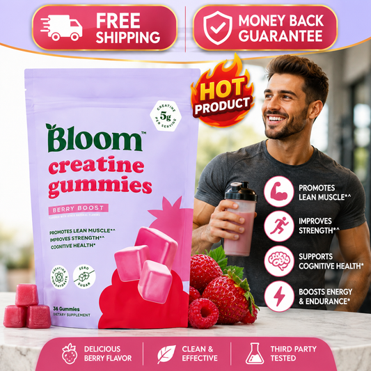 Bloom Creatine Monohydrate Gummies for Women for lean muscle and strength support