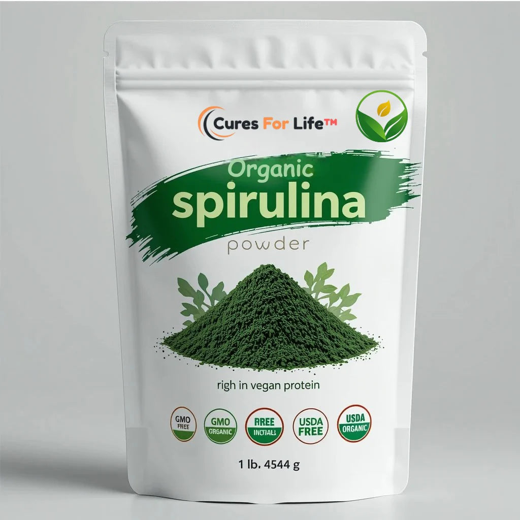 Cures for Life™ Organic Spirulina Powder – 1 Lb (16 Oz) Superfood | Immune Support, Detox & Energy Booster | Non-Gmo, Vegan, USDA Organic