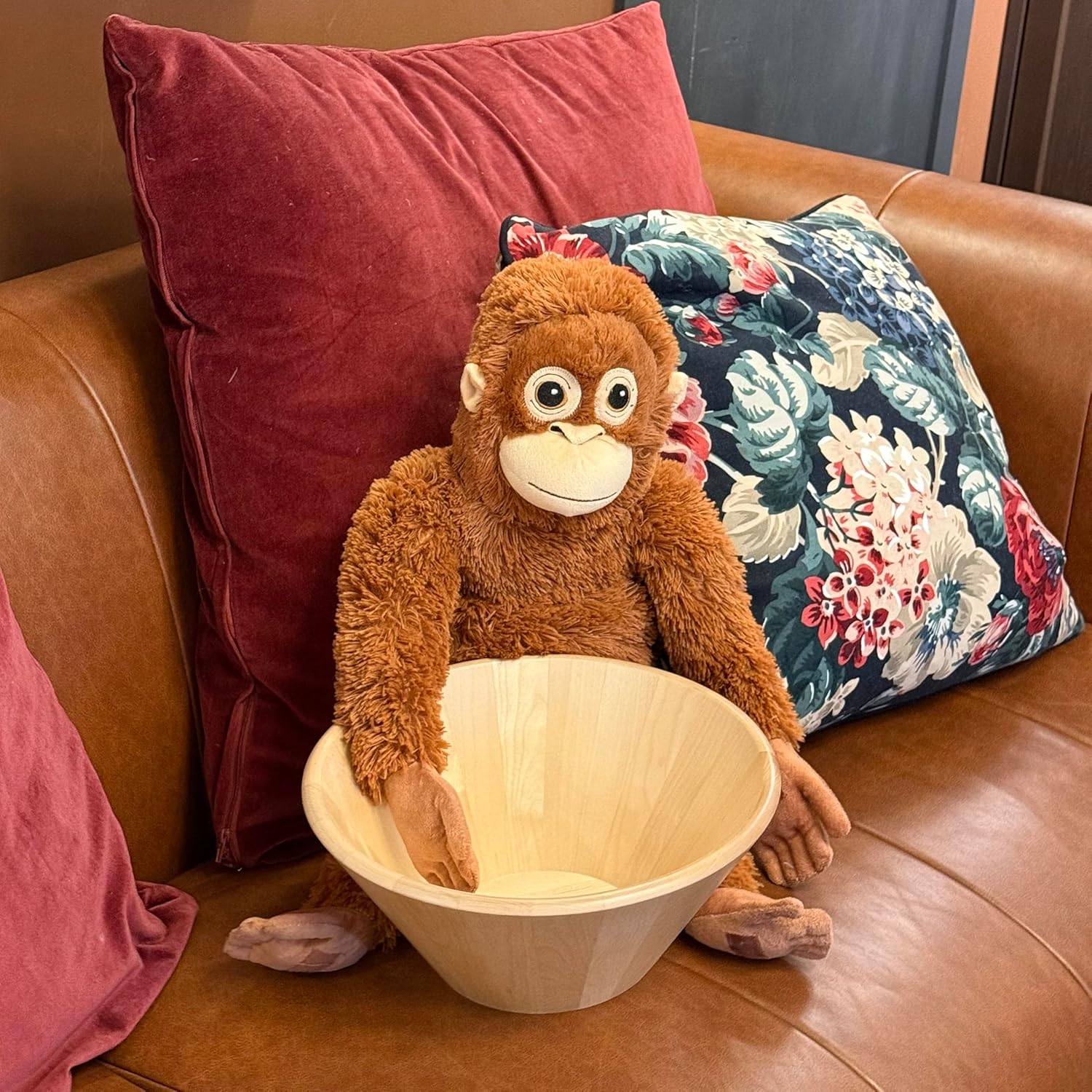 Large Wooden Salad Bowl - 11.5"X 5.2", Wooden Fruit Bowl for Kitchen Counter, Wood Salad Bowl or Serving Bowl for Salad & Fruits