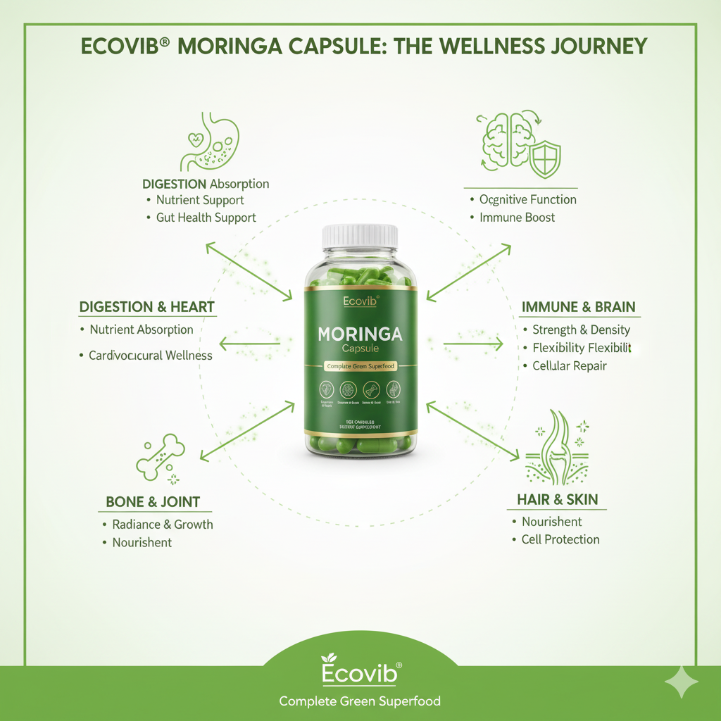 Ecovib Moringa capsule with wellness benefits