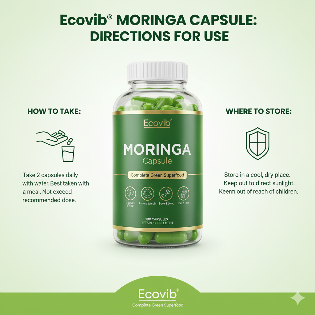 Ecovib Moringa Capsule usage and storage instructions
