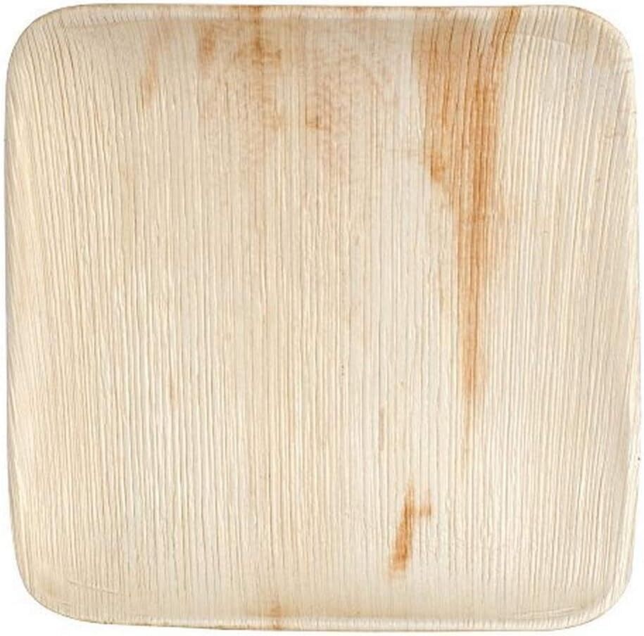 Palm Leaf Plates Bamboo Paper Plates Disposable 6 Inch 100 Bulk by Ecovib.