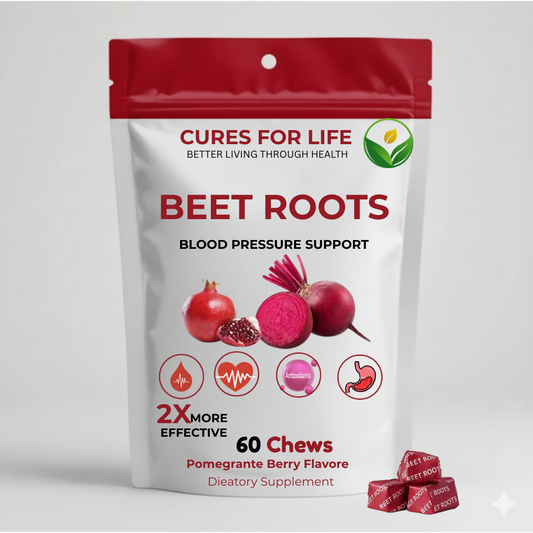Beet Roots – Blood Pressure Support Chews | Pomegranate Berry Flavor | 60 Chews