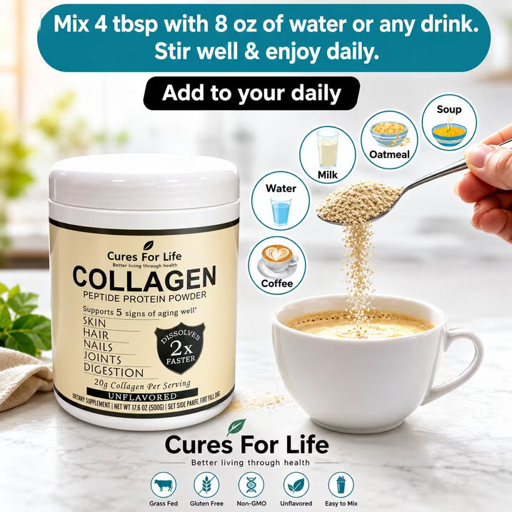 Collagen Peptides Powder Hydrolyzed Unflavored Non-GMO Kosher Keto Supports Skin Hair Nails Joints Digestion 500g