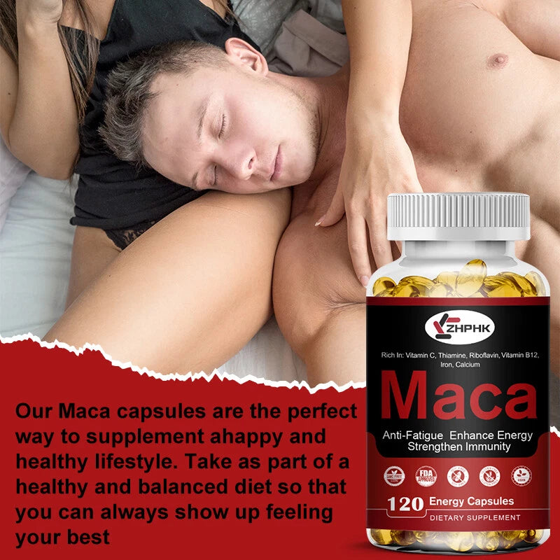 Organic Maca Root Libido   Peruvian Maca Extract for Men & Women  120 Capsules