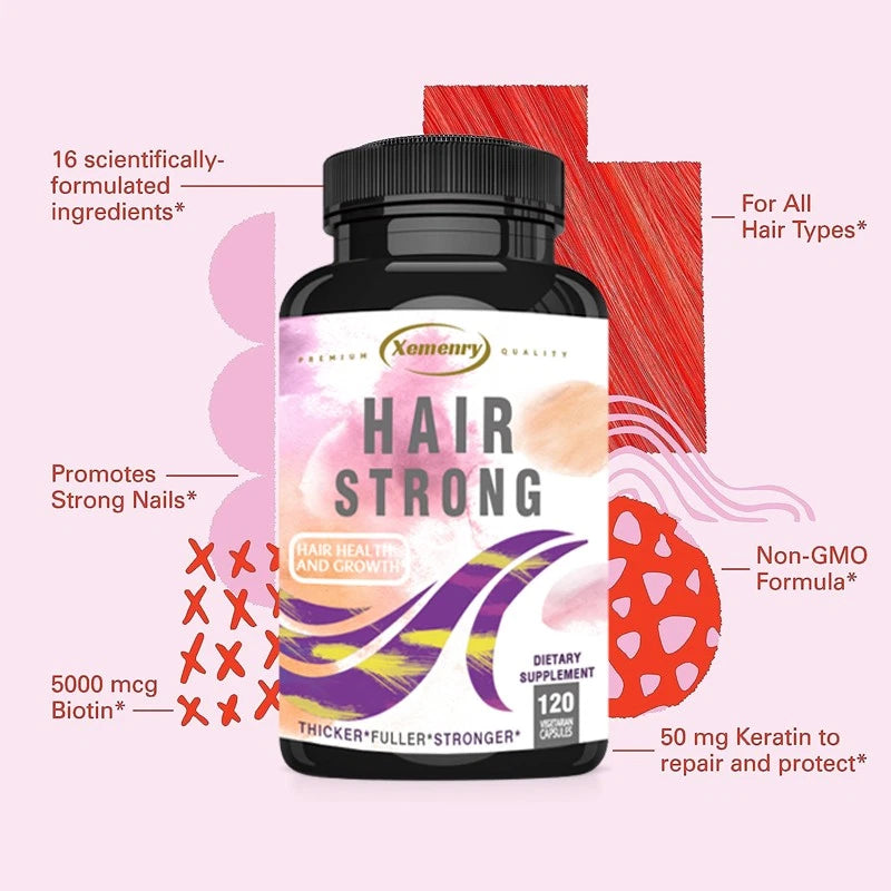 Hair Strong , Hair Growth, Healthy Skin, Strong Nails -Biotin, Keratin  120pcs