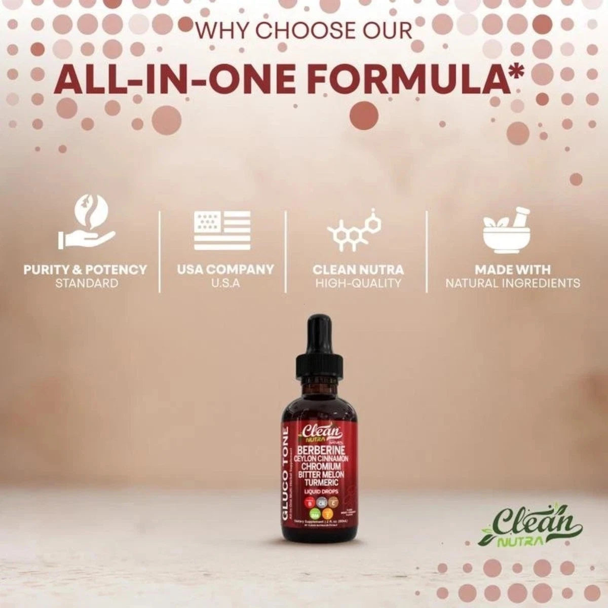Clean Nutra Liquid Drops – Berberine & Ceylon Cinnamon for Metabolism Support