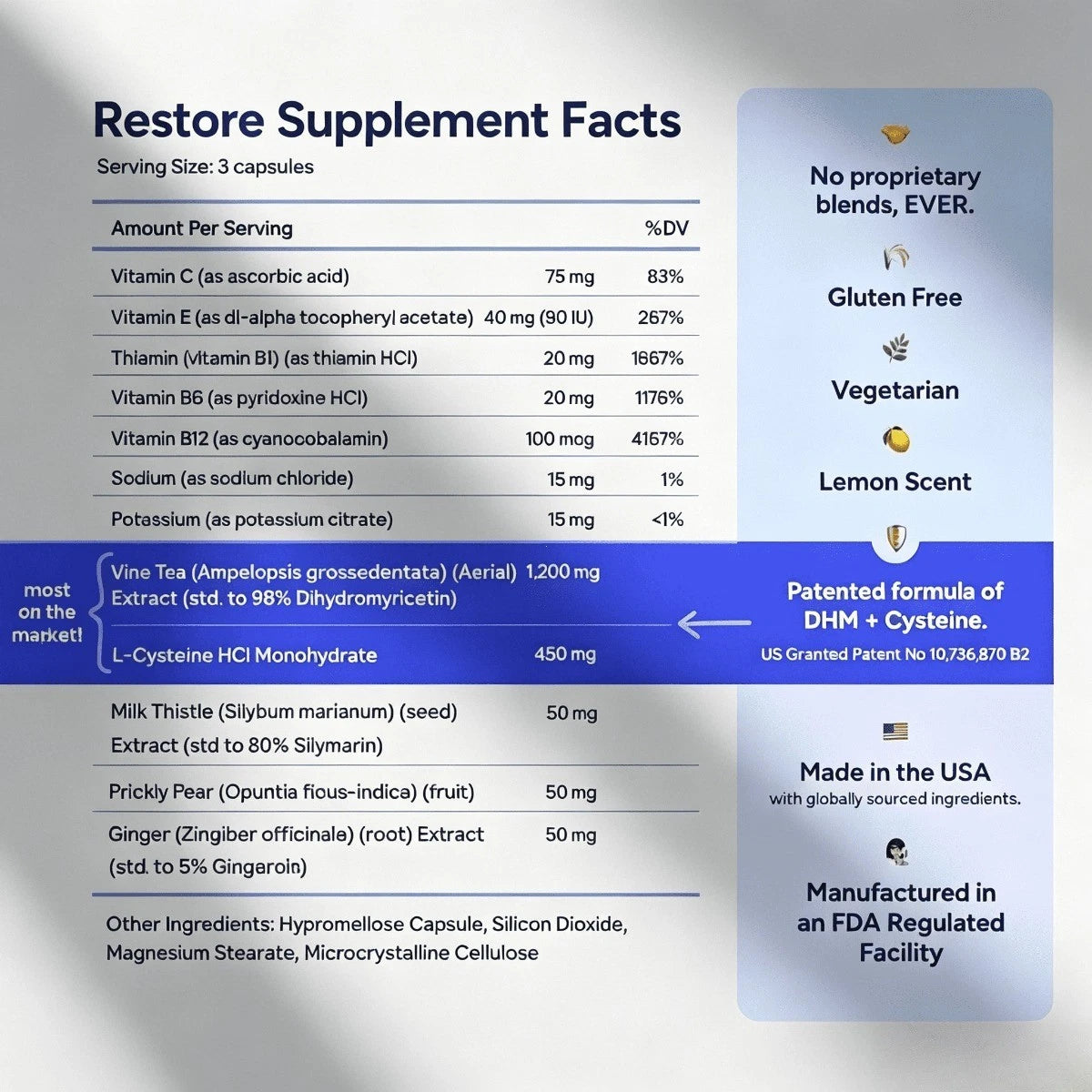 Cheers Restore–DHM & L-Cysteine for After-Drinking Support,Liver Health, (36 Count)