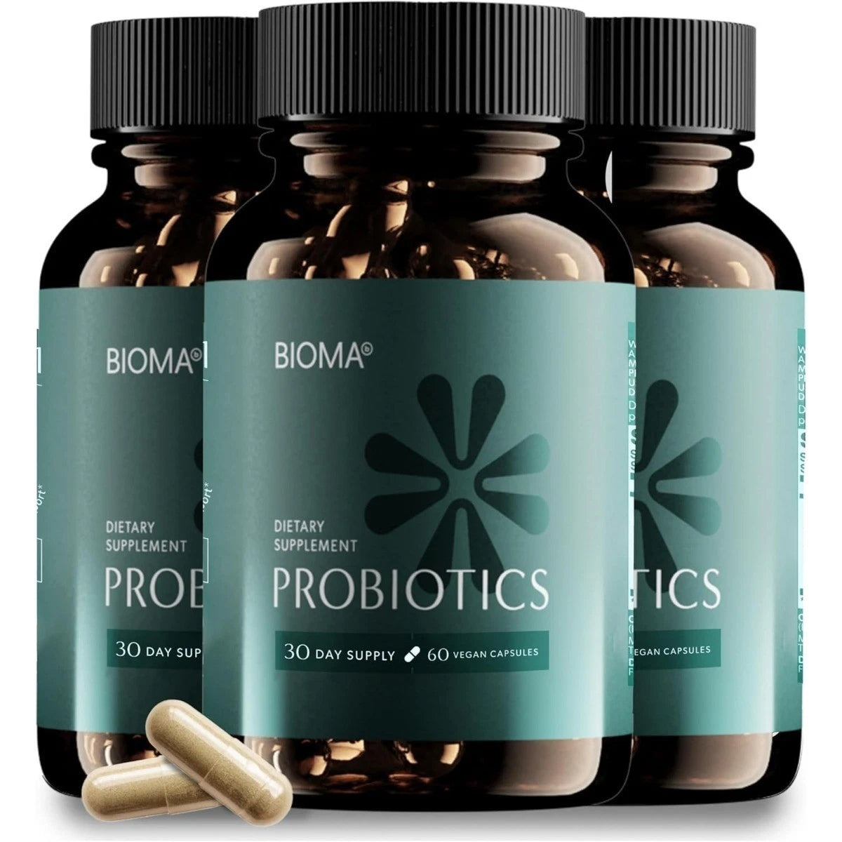 BIOMA Probiotics 3-Bottle Pack – 180 Capsules Each, Digestive & Gut Health Support for Men & Women