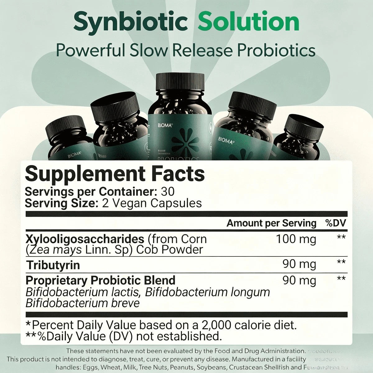 BIOMA Probiotics 3-Bottle Pack – 180 Capsules Each, Digestive & Gut Health Support for Men & Women