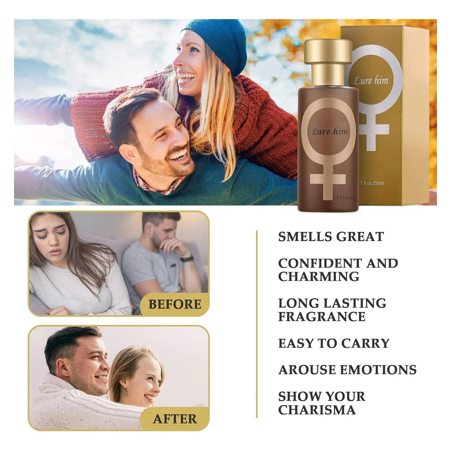 Lure Her Pheromone Cologne Oil for Men – Signature Attraction Fragrance 1.7 fl oz