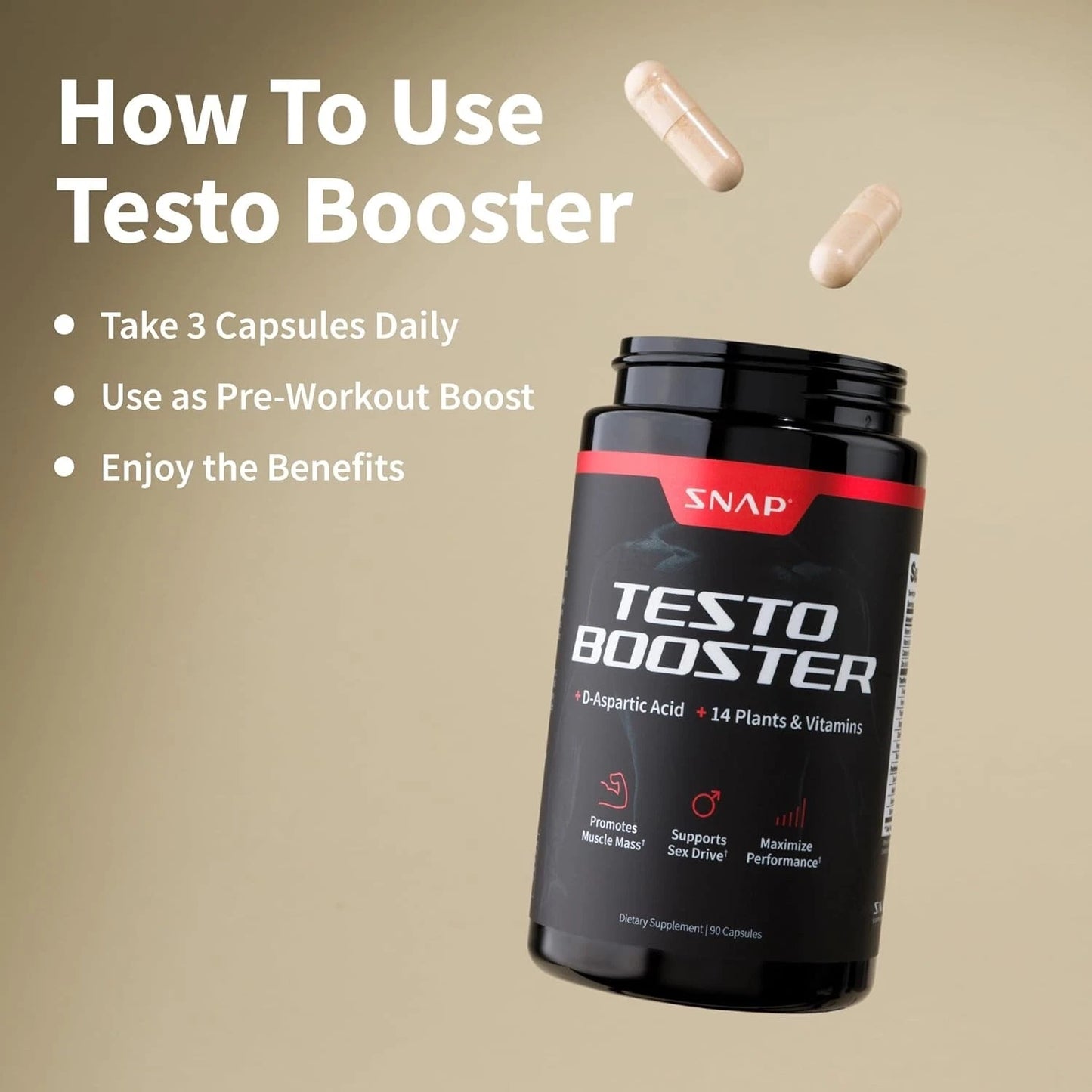 Nitric Oxide & Testosterone Booster for Men, L Arginine, L Citrulline 60 & 90 Capsule