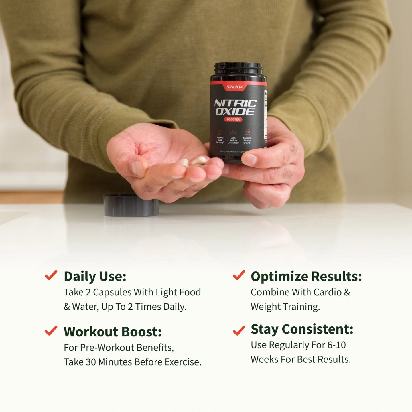 Nitric Oxide & Testosterone Booster for Men, L Arginine, L Citrulline 60 & 90 Capsule